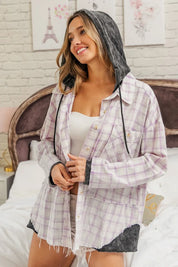 BiBi Casual Check Shirts With Hood | Tops Daverri Fashions