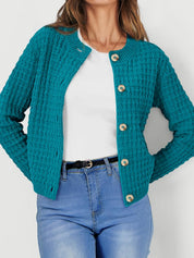 Textured Knit Button-Front Cardigan | Cardigans Daverri Fashions
