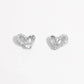 925 Sterling Silver Inlaid Zircon Heart Earrings - DAVERRI FASHIONS