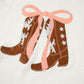 Embroidered Bow Boots Graphic Drop Shoulder Sweater - DAVERRI FASHIONS