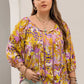 Plus Size Printed Tie Neck Blouse - DAVERRI FASHIONS
