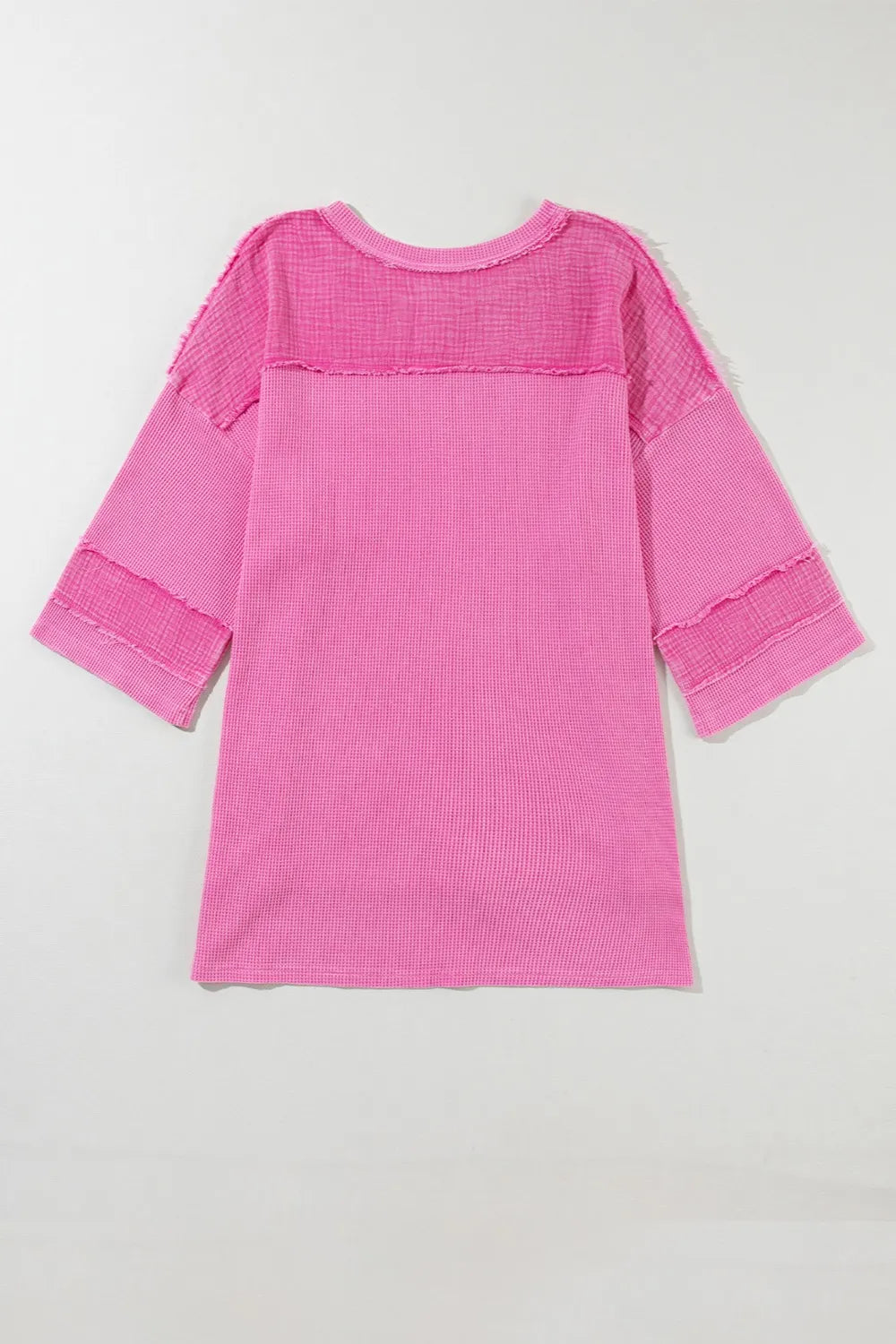 Pocketed Round Neck Three-Quarter Sleeve T-Shirt | Tops Daverri Fashions
