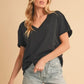 Aemi+Co V-Neck Short Sleeve T-Shirt - DAVERRI FASHIONS