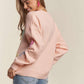 ADORA Blush Stars Pattern Round Neck Drop Shoulder Sweater Sweaters
