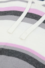 Plus Size Striped Long Sleeve Hooded Sweater | Daverri Fashions