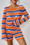 Striped Sweater and Knit Shorts Set - DAVERRI FASHIONS