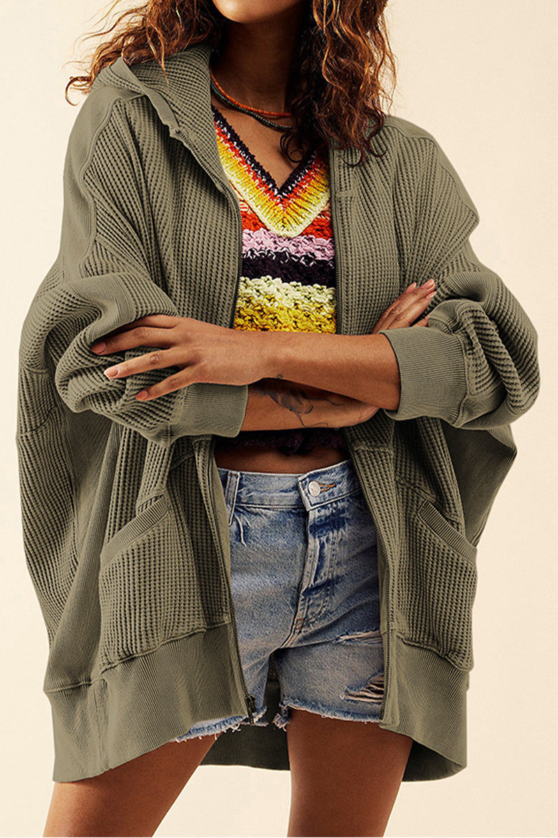 Zip-Up Long Sleeve Jacket | Jackets Daverri Fashions