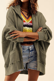 Zip-Up Long Sleeve Jacket | Jackets Daverri Fashions