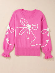 Ribbed Hem Long Sleeve Sweater | Sweaters Daverri Fashions