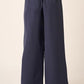 Mittoshop Inverted Pleat Detail Wide Leg Pants Navy Pants