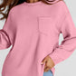 Full Size Texture Round Neck Long Sleeve Sweatshirt - DAVERRI FASHIONS