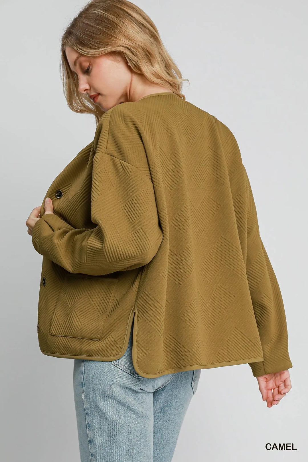 Umgee Textured Jacquard Jacket Jackets
