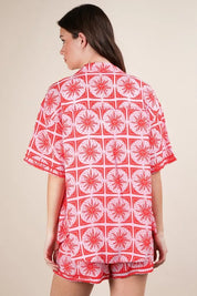 VERY J Tropical Printed Shirt Top and Shorts Set | Outfit Sets Daverri Fashions