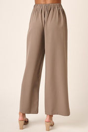 Mittoshop Inverted Pleat Detail Wide Leg Pants Mocha Pants