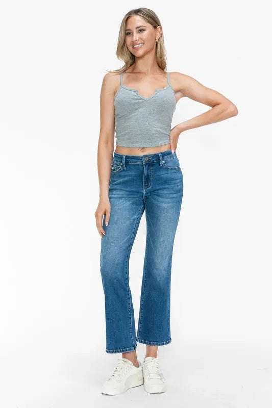 bytos Full Size Cat's Whiskers Mid Rise Ankle Jeans | Jeans Daverri Fashions