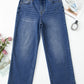 Daverri Fashions Raw Hem Unique Cuffs Straight High Rise Loose Jeans - DAVERRI FASHIONS
