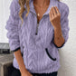 Cozy Sherpa Half Zip Sweatshirt - DAVERRI FASHIONS
