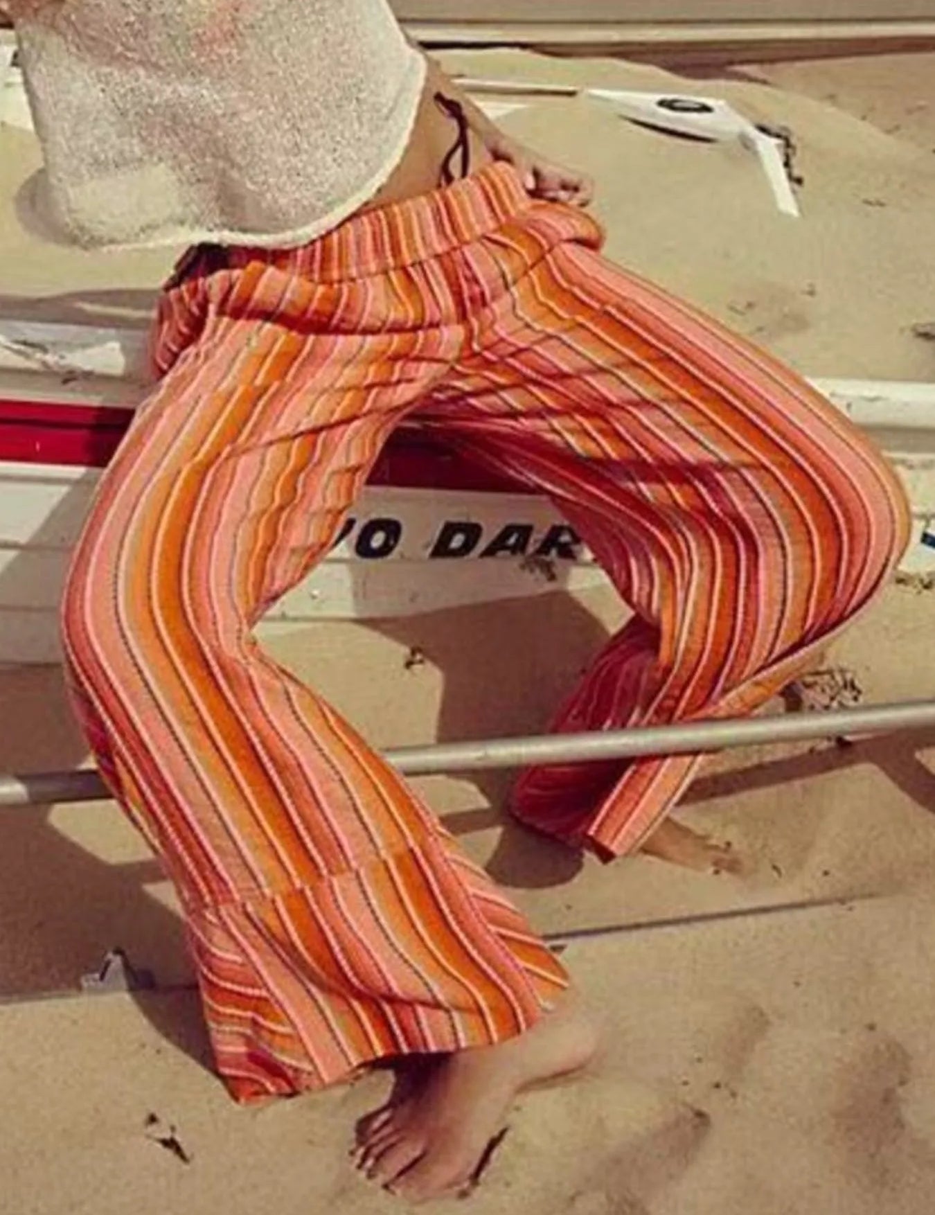 Striped Wide Leg Pants | Pants Daverri Fashions
