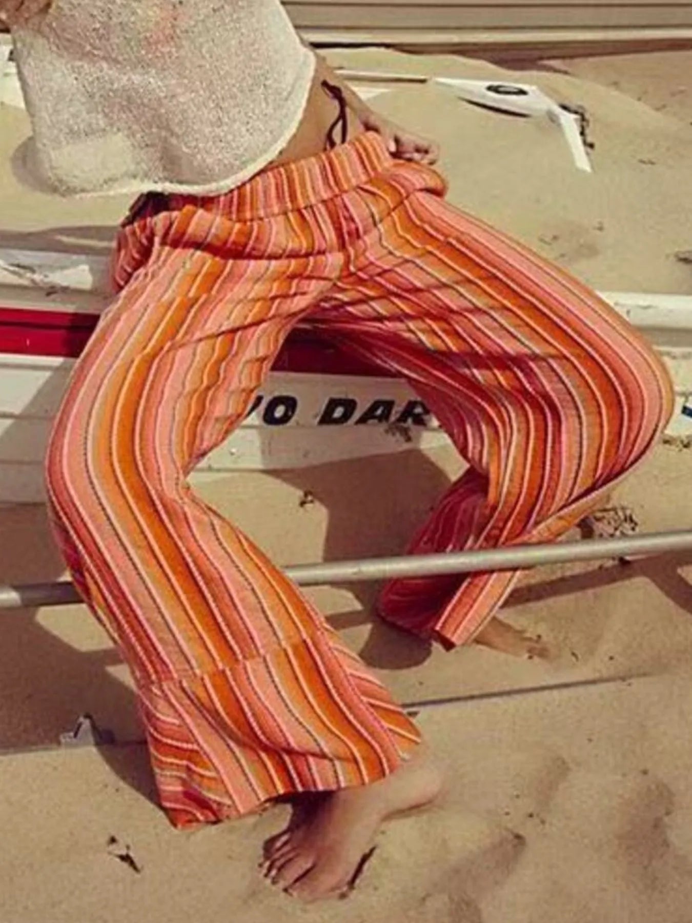 Striped Wide Leg Pants | Pants Daverri Fashions