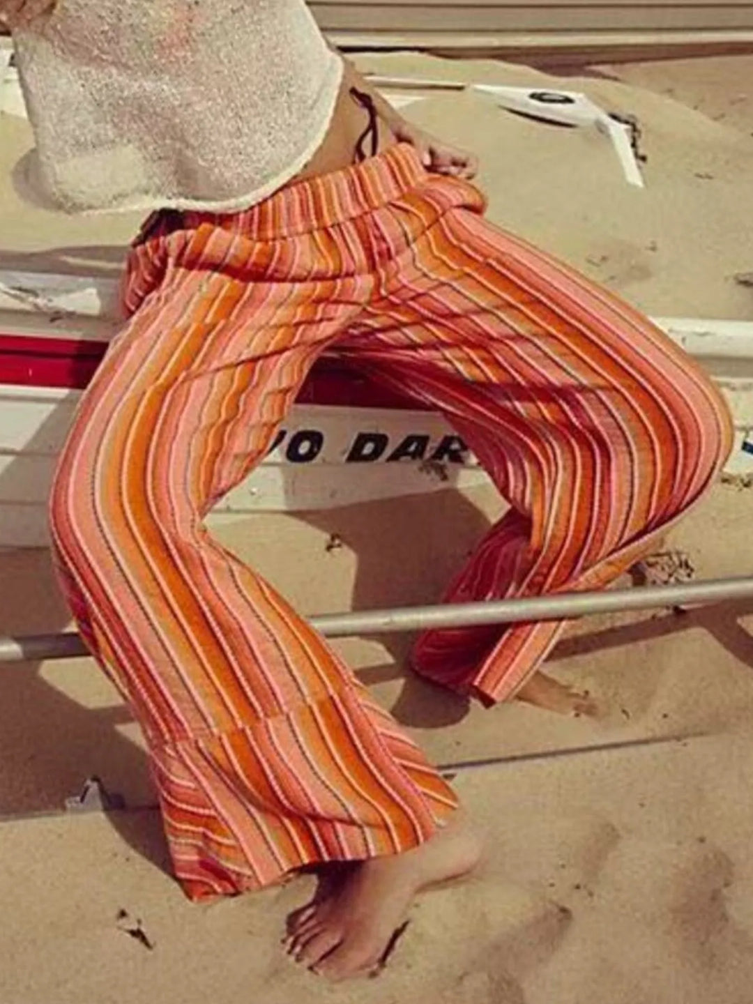 Striped Wide Leg Pants | Pants Daverri Fashions