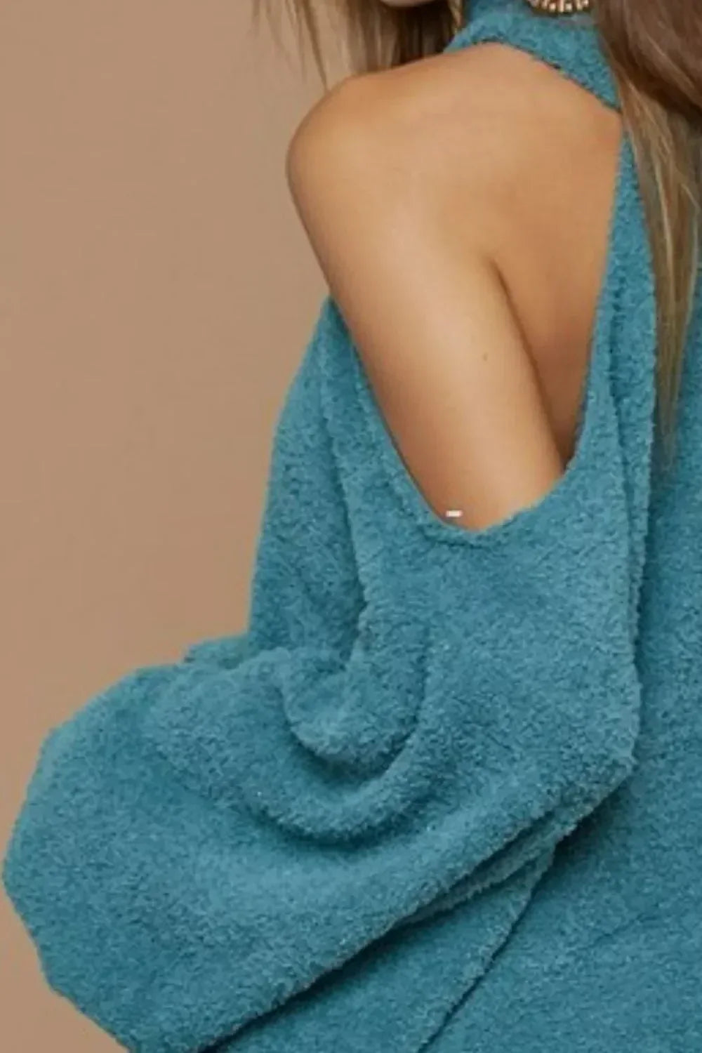 BiBi Belle Sweater Knit Open One Shoulder Turtle Neck - DAVERRI FASHIONS