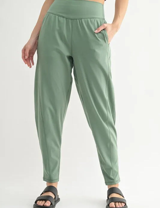 MOSS MONO B Flowbarrel High Waist Active Pants | Daverri Fashions