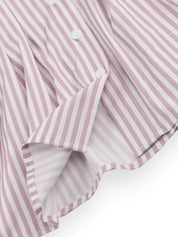 Striped Short Sleeve Button-Up Shirt | Daverri Fashions