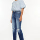 Kancan High Rise Distressed Slim Straight Jeans - DAVERRI FASHIONS