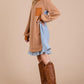 Ces Femme Striped Patchwork Round Neck Terry Sweatshirt Dress Sweatshirts