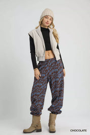 Umgee Scenic Print Casual Sweatpants Chocolate | Sweatpants Daverri Fashions