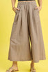 Umgee Pinstripe Crop Palazzo Pants Camel Pants