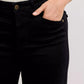 Judy Blue high-waisted wide leg jeans in black denim with fitted cut and gold button