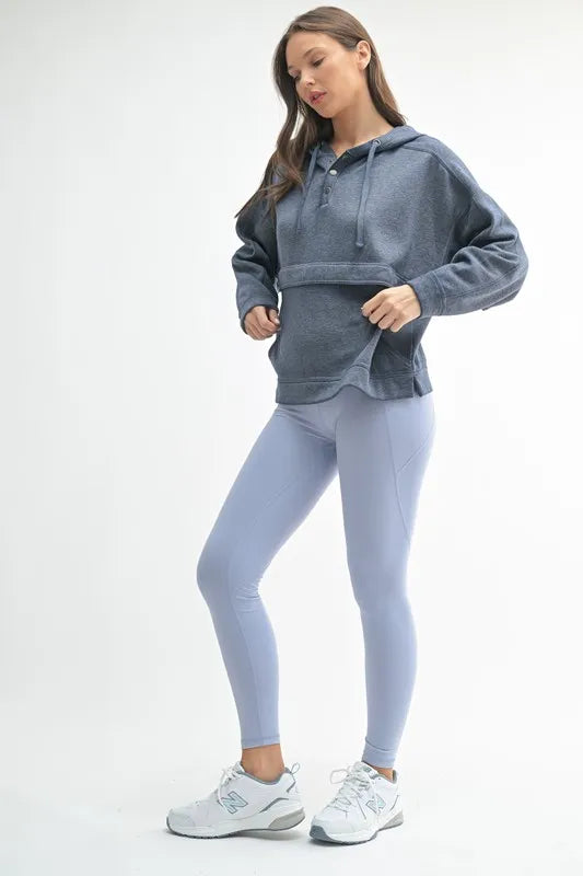 MONO B Drift Burnout Fleece Snap Hoodie