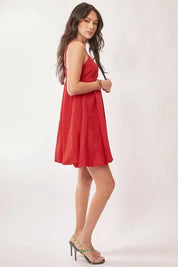 Davi & Dani Textured Sweetheart Neckline Bubble Hem Dress | Mini Dresses Daverri Fashions