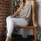 Heimish Full Size Front Button Animal Print Sleeveless Top Plus Size Tops