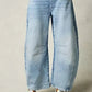 Retro Barrel Jeans with Pockets - DAVERRI FASHIONS