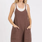 Mittoshop Scoop Neck Spaghetti Strap Overalls with Pockets