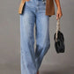 High Waist Straight Jeans with Pockets - DAVERRI FASHIONS