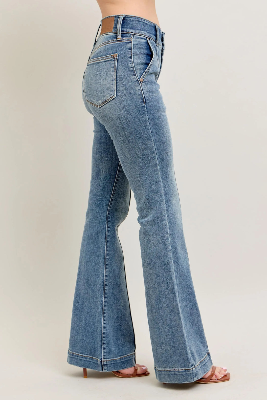 Judy Blue Full Size High-Waist Flare Denim Jeans with Front Seam Detail Plus Size Jeans