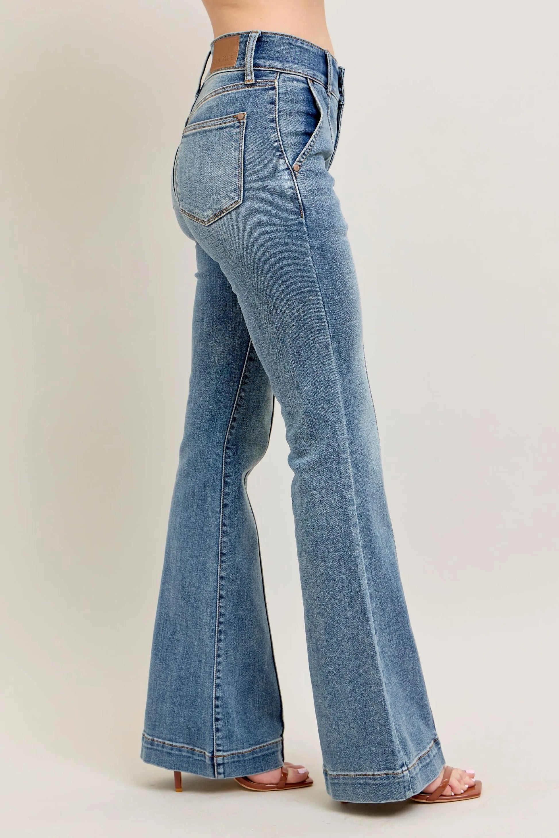Judy Blue Full Size High-Waist Flare Denim Jeans with Front Seam Detail Plus Size Jeans