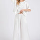 Ces Femme Half Button Half Sleeve Top and Pants Set Outfit Sets