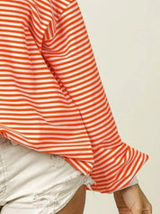 BiBi French Terry Stripe Long Sleeve Sweatshirt | Sweatshirts Daverri Fashions