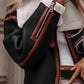 Shearling Lined Zip Up Jacket - DAVERRI FASHIONS