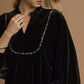 Umgee Velvet Long Sleeve Blouse with Contrast Trim - DAVERRI FASHIONS