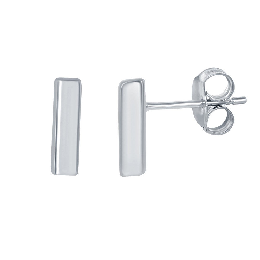 Sterling Silver Small Bar Stud Earrings Earrings