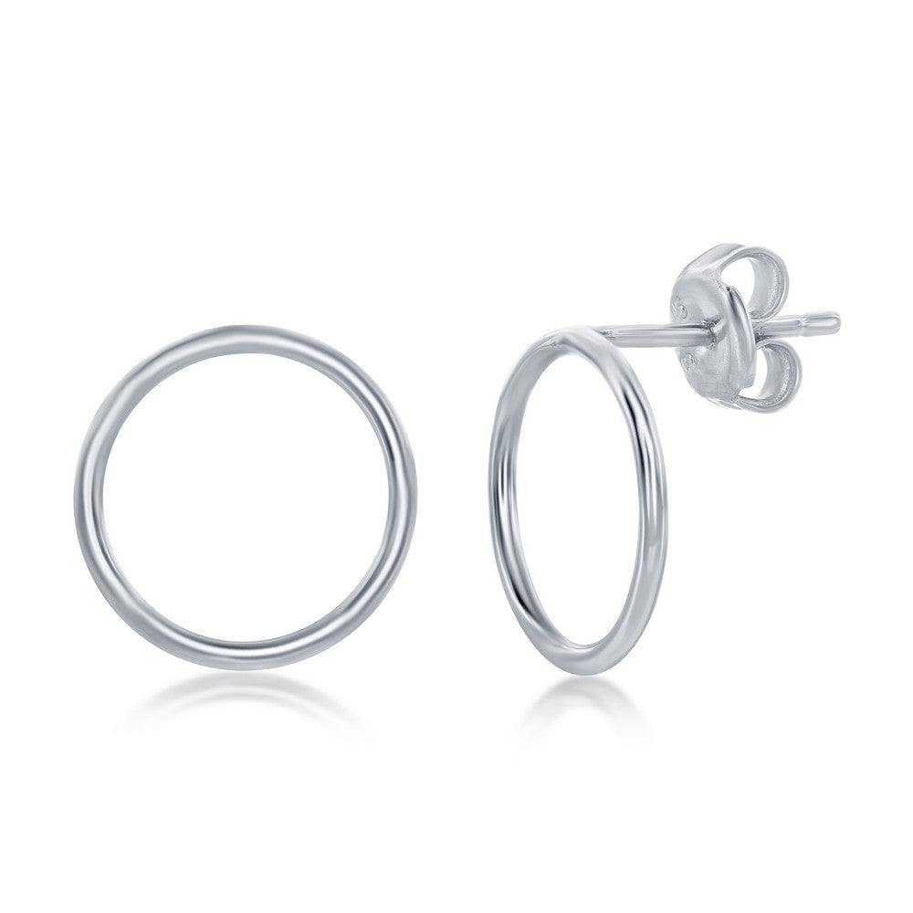 Sterling Silver Open Circle Stud Earrings Earrings