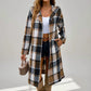 Devine Plaid Long Sleeve Hooded Coat - DAVERRI FASHIONS