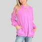 Stepped Hem Pullover in Bright Mauve