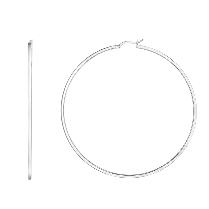 Silver 75mm Runway Hoop Earring Earrings