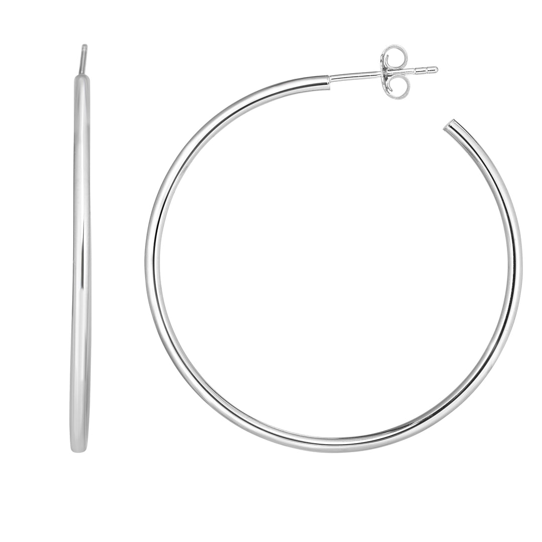 Sterling Silver Statement C Hoop Earrings Earrings